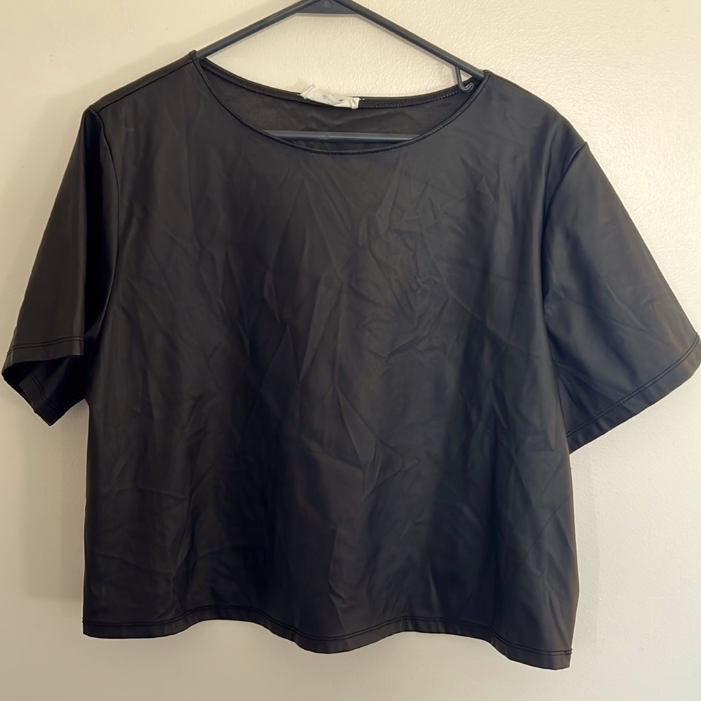Faux Leather Crop Top